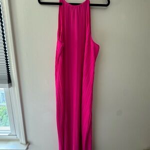 A New Day Vibrant Pink Midi Dress